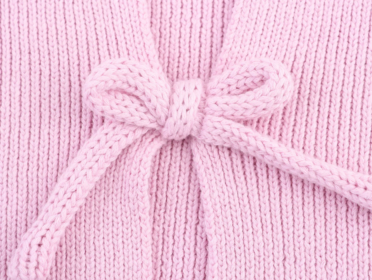Blusa de Lã Feminina com Laços e Gola Polo