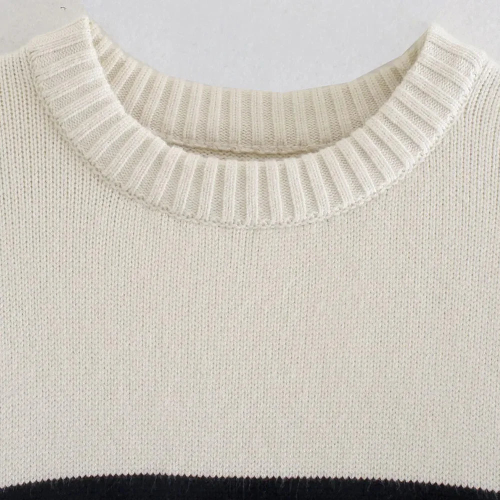 Suéter Listrado Oversized Feminino