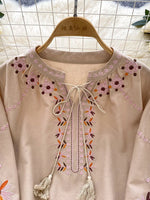 Bata Bordada Floral Feminina - Delicada e Elegante | MIZZY