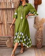 Vestido Chemise Midi com Babados