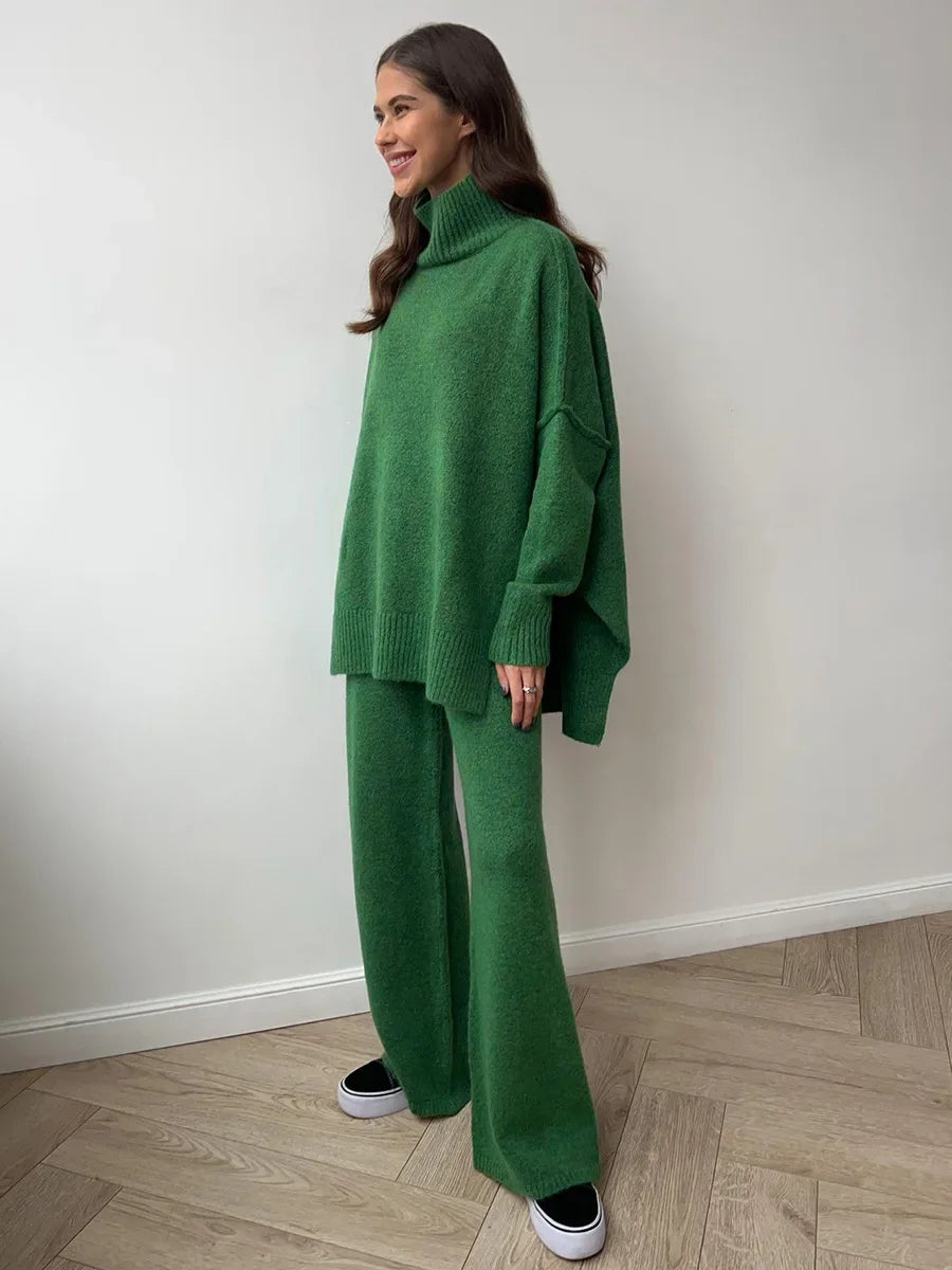 Conjunto de Lã Gola Alta Feminino