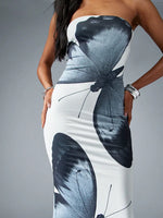 Vestido Longo Borboleta Sem Alças