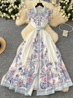 Vestido Longo com Cinto Celestina