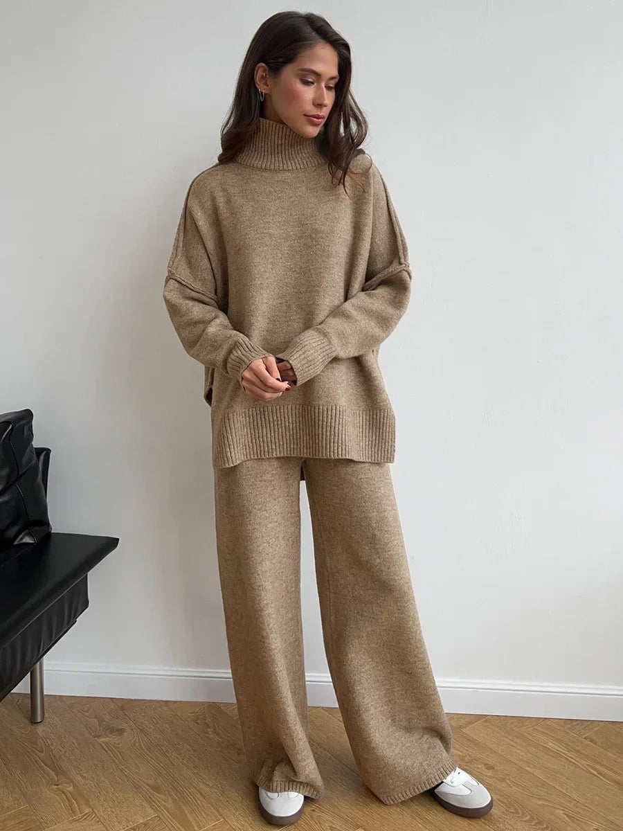 Conjunto de Lã Gola Alta Feminino