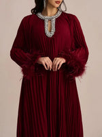 Vestido Longo Plissado Alessandra