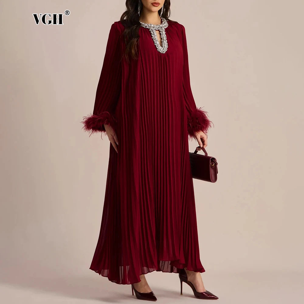 Vestido Longo Plissado Alessandra