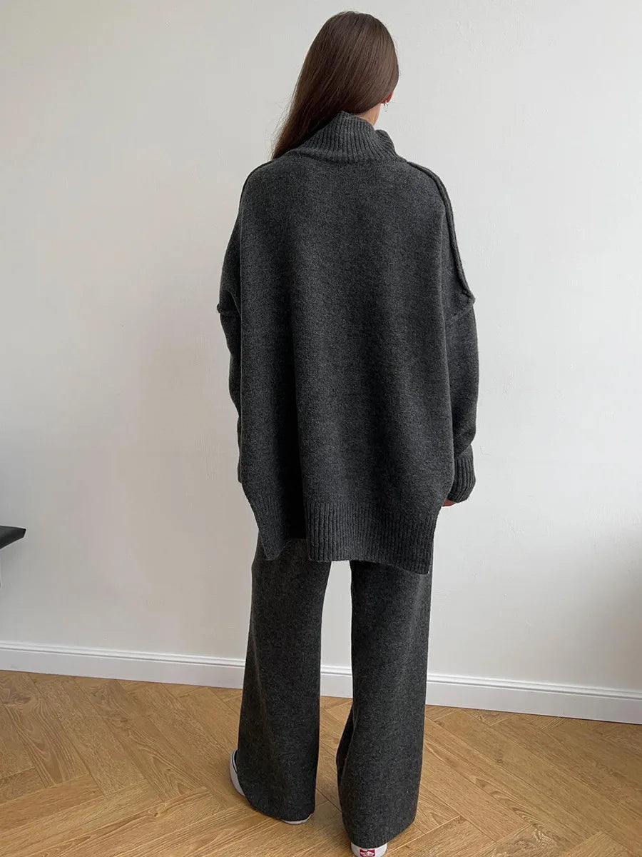 Conjunto de Lã Gola Alta Feminino