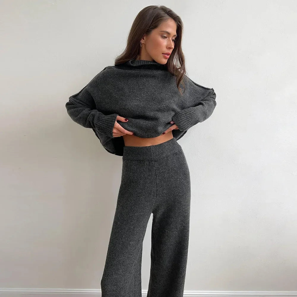Conjunto de Lã Gola Alta Feminino