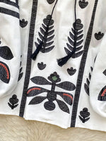 Bata Bordada Manga Longa