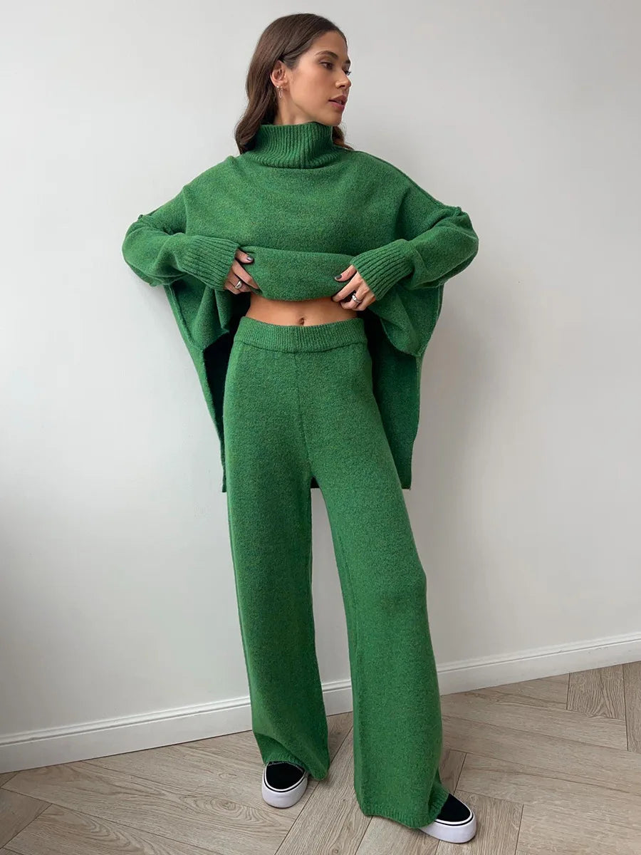 Conjunto de Lã Gola Alta Feminino