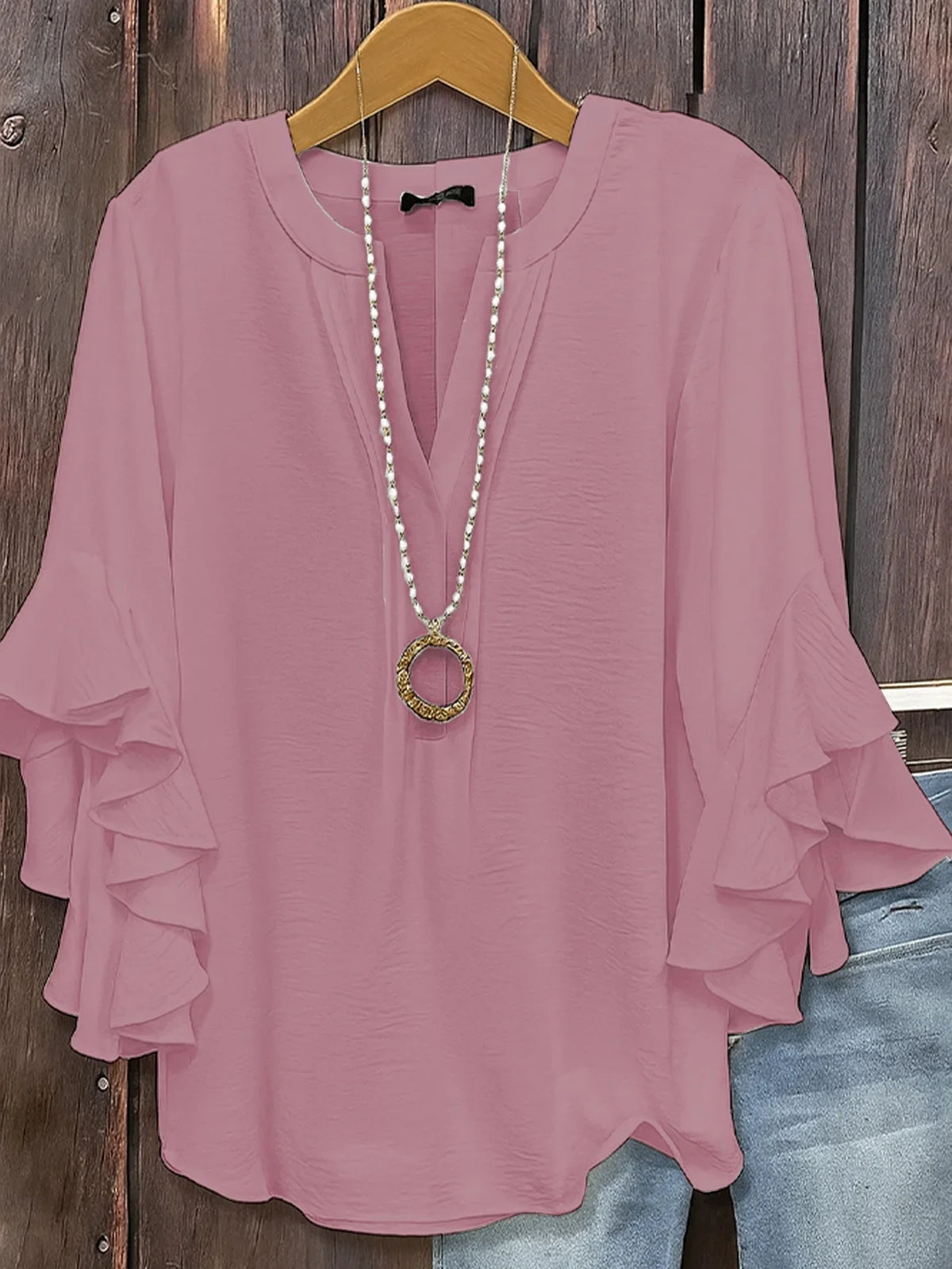Blusa Feminina Soltinha Manga Babado