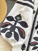 Bata Bordada Manga Longa