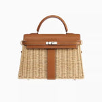 Bolsa de Palha e Couro Montaigne