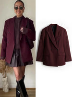Blazer Vinho Oversized em Alfaiataria