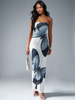 Vestido Longo Borboleta Sem Alças