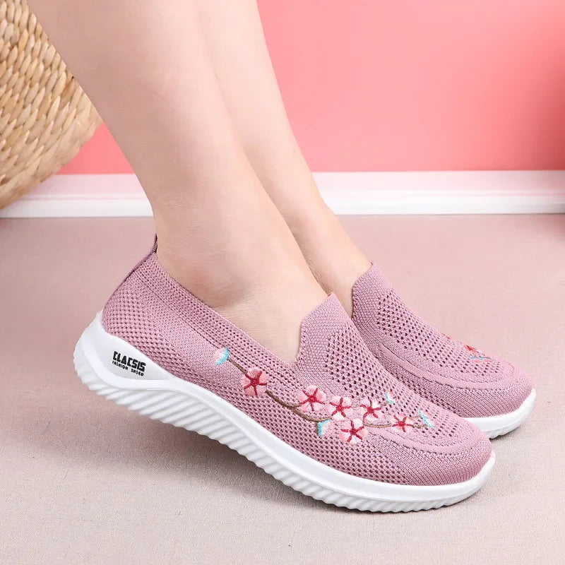 Tênis Feminino Floral Confortável Antiderrapante