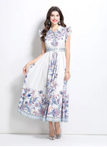 Vestido Longo com Cinto Celestina