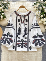 Bata Bordada Manga Longa