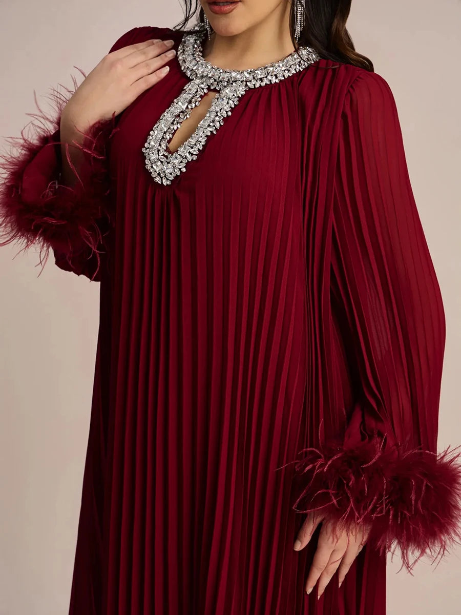 Vestido Longo Plissado Alessandra