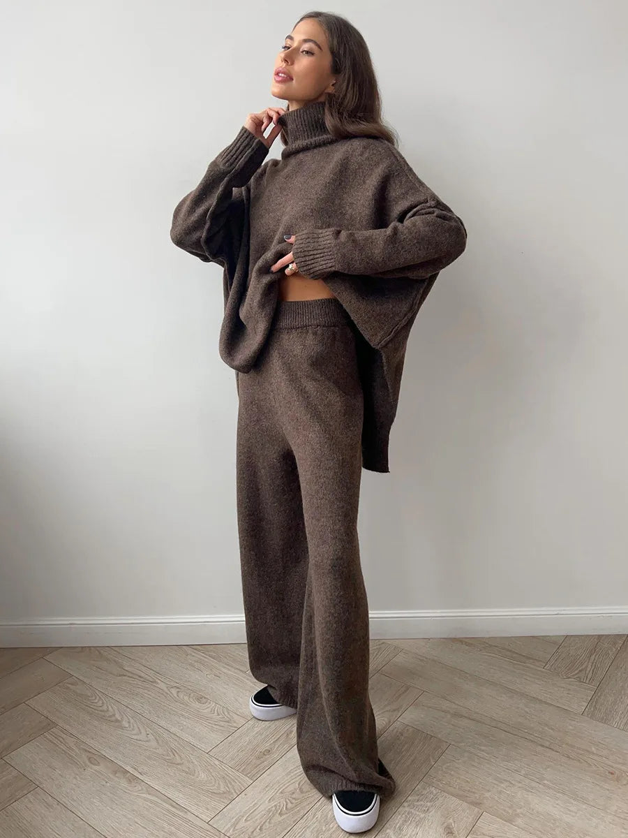 Conjunto de Lã Gola Alta Feminino