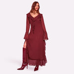 Vestido Boho Vinho