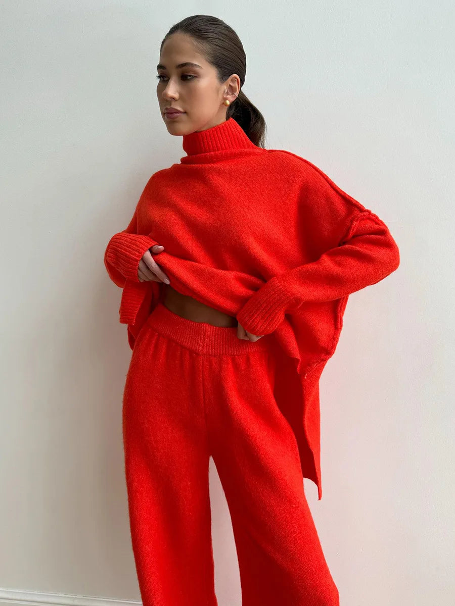 Conjunto de Lã Gola Alta Feminino