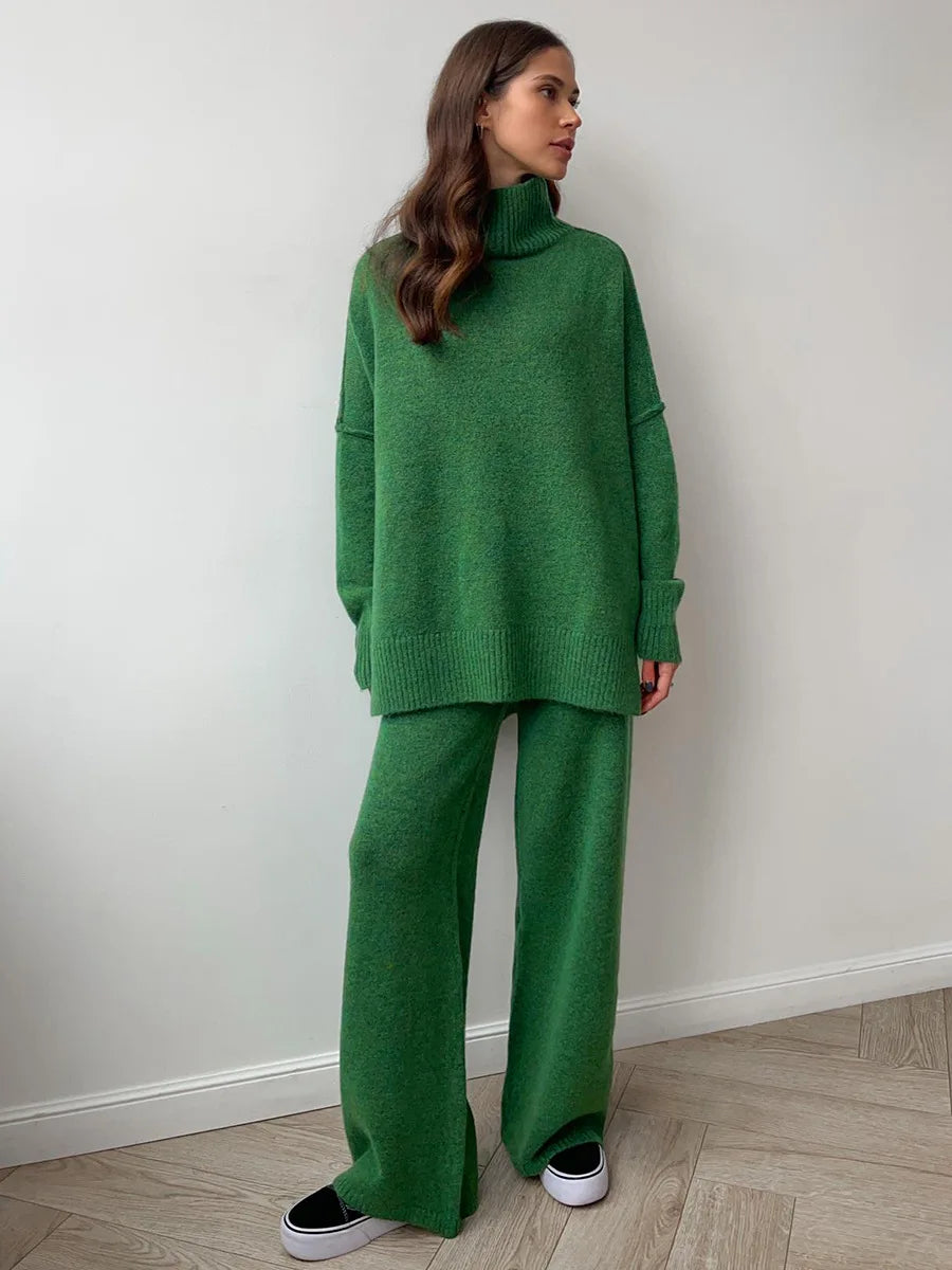 Conjunto de Lã Gola Alta Feminino