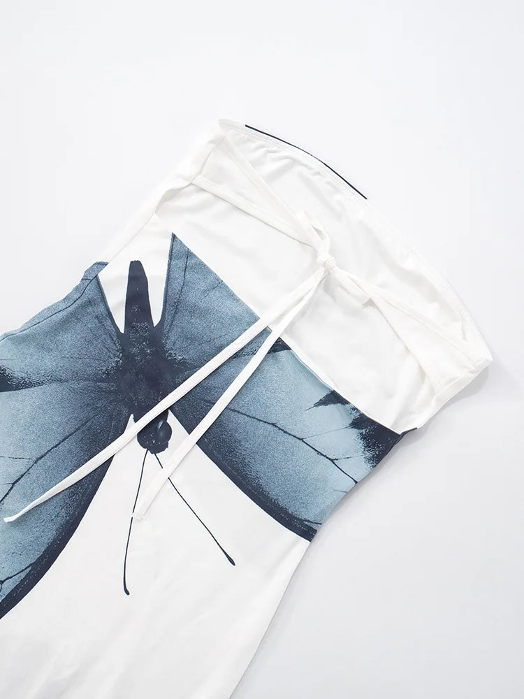 Vestido Longo Borboleta Sem Alças