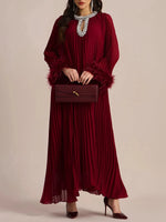 Vestido Longo Plissado Alessandra