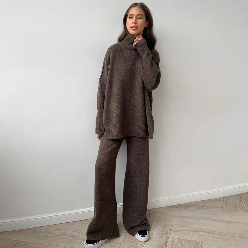 Conjunto de Lã Gola Alta Feminino