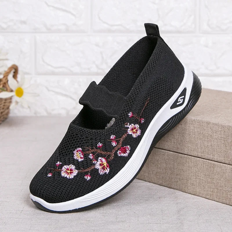 Tênis Feminino Floral Confortável sem Cadarço