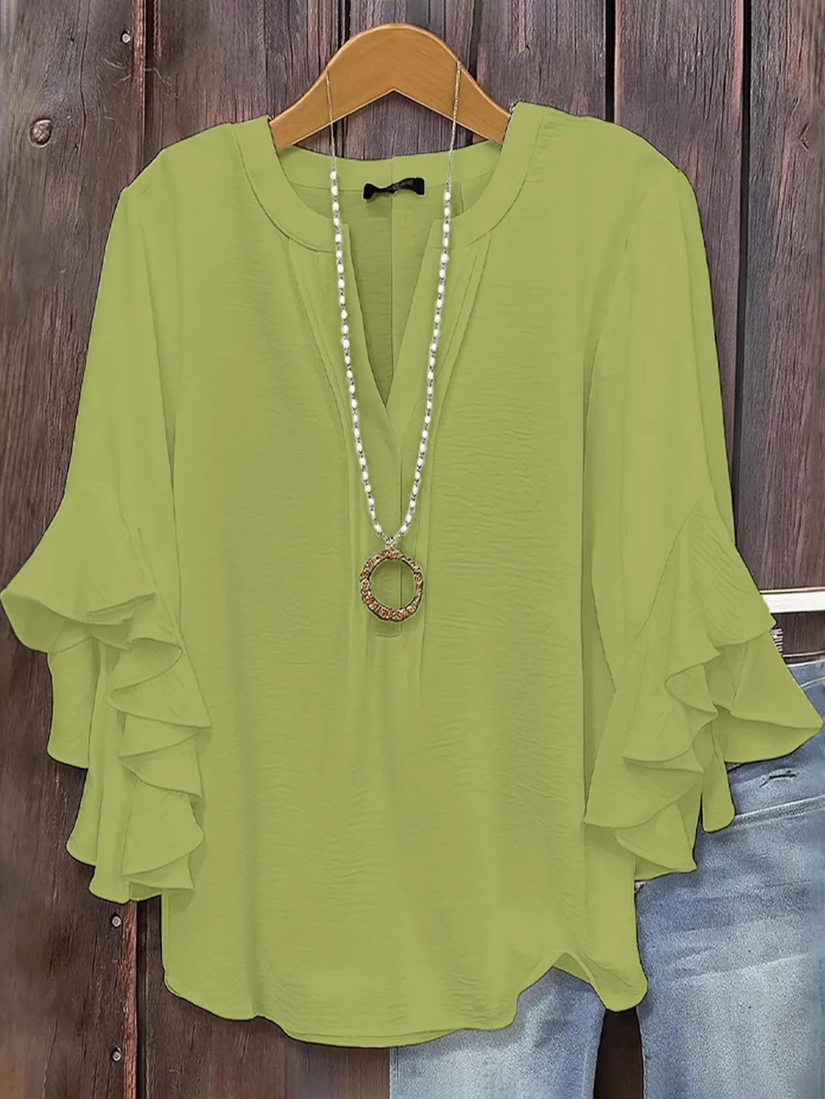 Blusa Feminina Soltinha Manga Babado
