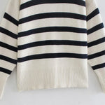 Suéter Listrado Oversized Feminino