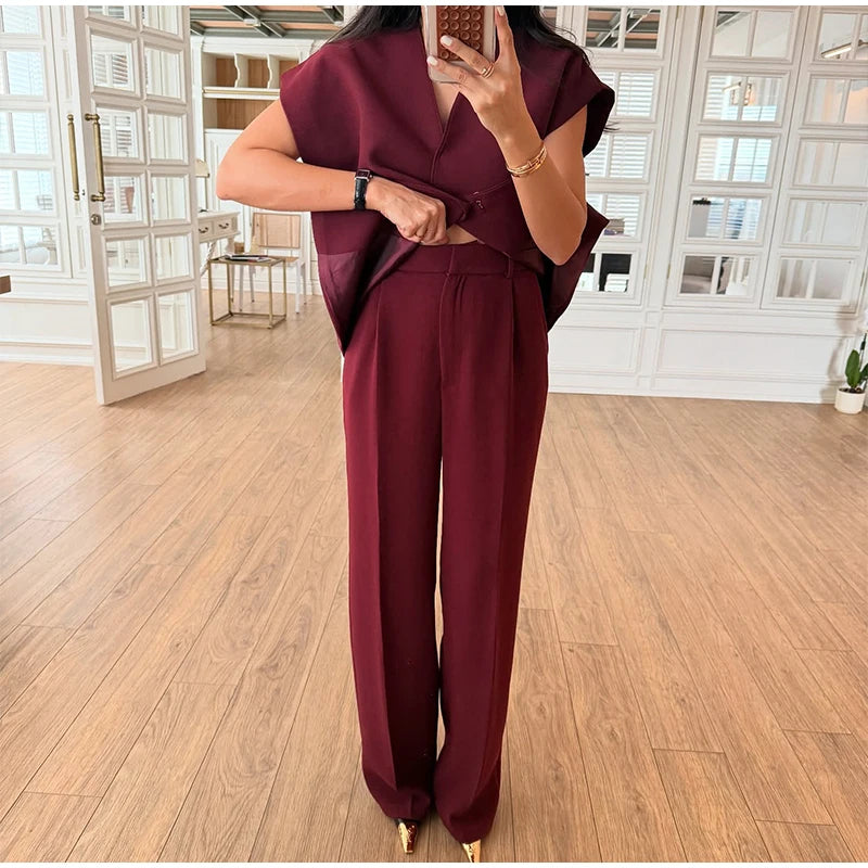 Conjunto Feminino Alfaiataria Calça e Blusa