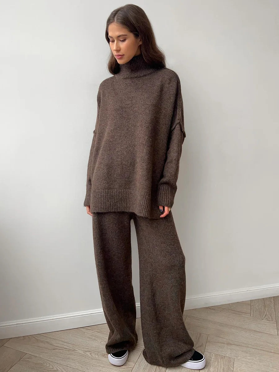 Conjunto de Lã Gola Alta Feminino