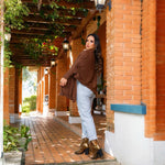 Capa Poncho Tricot Feminino Elegante Xale com Franjas